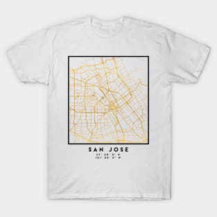 SAN JOSE CALIFORNIA CITY STREET MAP ART T-Shirt